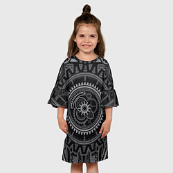 Платье клеш для девочки Стимпанк Механизмы, цвет: 3D-принт — фото 2
