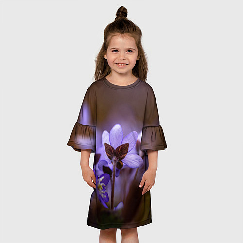 Детское платье Хрупкий цветок фиалка / 3D-принт – фото 3