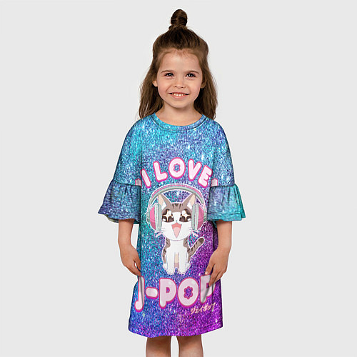 Детское платье I Love Cat Pop / 3D-принт – фото 3