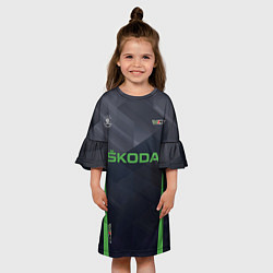Платье клеш для девочки Skoda VRS Z, цвет: 3D-принт — фото 2