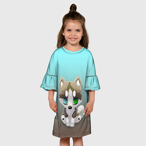 Детское платье Малыш хаски / 3D-принт – фото 3
