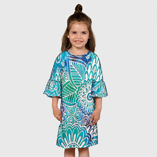 Детское платье Цветочный узор / 3D-принт – фото 3