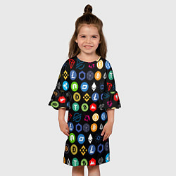 Платье клеш для девочки BITCOIN БИТКОИН Z, цвет: 3D-принт — фото 2