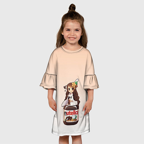 Детское платье Анимешная девочка с нутэллой / 3D-принт – фото 3