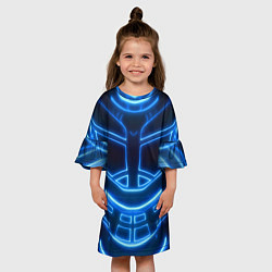 Платье клеш для девочки Неоновая броня Neon Armor, цвет: 3D-принт — фото 2