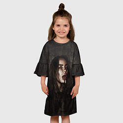 Платье клеш для девочки Билли Айлиш, цвет: 3D-принт — фото 2