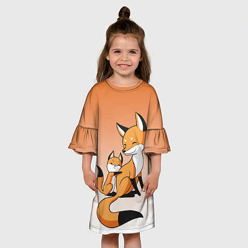 Детское платье Лис и лисенок / 3D-принт – фото 3