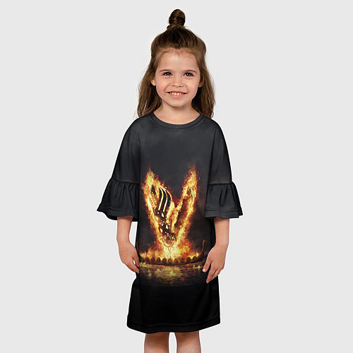Детское платье Викинги Vikings спина Z / 3D-принт – фото 3