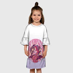 Платье клеш для девочки Принцесса и олень, цвет: 3D-принт — фото 2