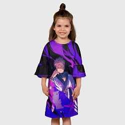 Платье клеш для девочки Магическая битва, цвет: 3D-принт — фото 2