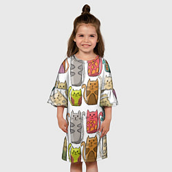 Платье клеш для девочки Котейки, цвет: 3D-принт — фото 2