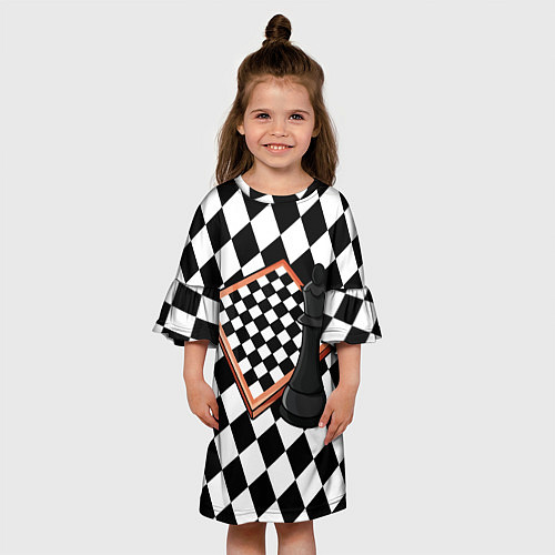 Детское платье Шахматы / 3D-принт – фото 3