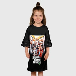 Платье клеш для девочки Grand Theft Auto five, цвет: 3D-принт — фото 2