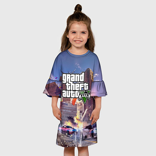 Детское платье ЭКШЕН Grand Theft Auto V / 3D-принт – фото 3