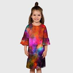 Платье клеш для девочки Взрыв красок тай дай, цвет: 3D-принт — фото 2