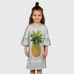 Платье клеш для девочки Pineapple cucumber, цвет: 3D-принт — фото 2