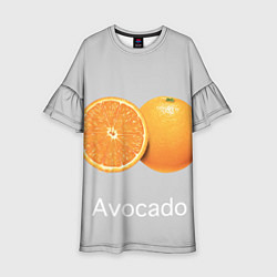 Платье клеш для девочки Orange avocado, цвет: 3D-принт