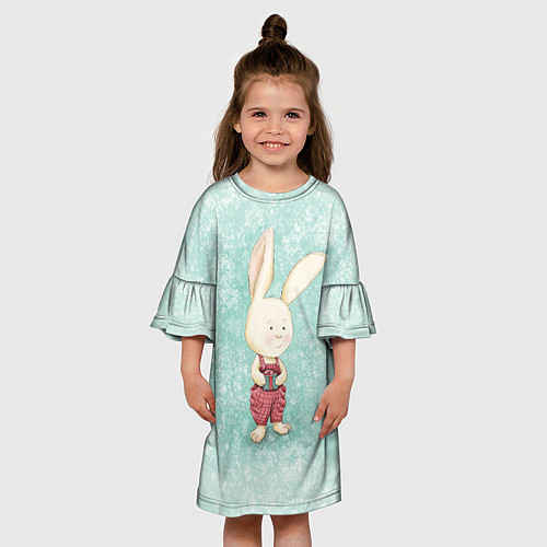 Детское платье Зайчик с подарком / 3D-принт – фото 3