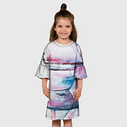 Платье клеш для девочки Цветные мелки, цвет: 3D-принт — фото 2
