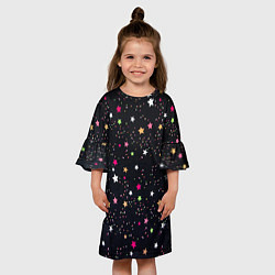 Платье клеш для девочки Stars, цвет: 3D-принт — фото 2
