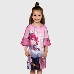 Платье клеш для девочки GENSHIN IMPACT, РОЗАРИЯ, цвет: 3D-принт — фото 2