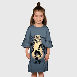 Платье клеш для девочки Бенди и Чернильная машина, цвет: 3D-принт — фото 2