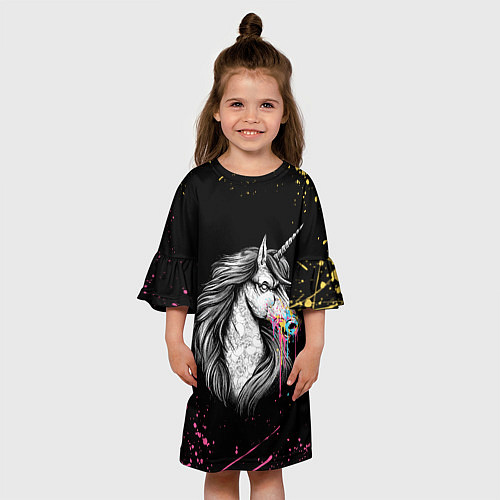 Детское платье ЕДИНОРОГ UNICORN RAINBOW / 3D-принт – фото 3