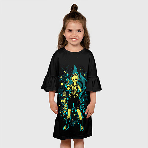 Детское платье GENSHIN IMPACT, БЕННЕТ / 3D-принт – фото 3