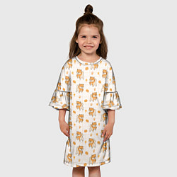 Платье клеш для девочки Крутая Шиба-Ину, цвет: 3D-принт — фото 2
