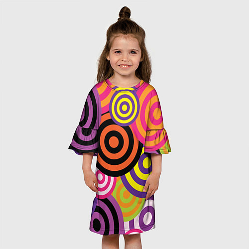 Детское платье Аннотация разноцветных кругов / 3D-принт – фото 3