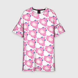 Платье клеш для девочки Сказочная розовая лягушка, цвет: 3D-принт