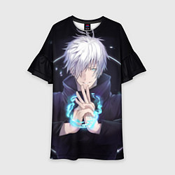 Платье клеш для девочки ГОДЖО САТОРУ GOJO SATORU, цвет: 3D-принт