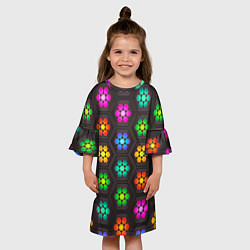 Платье клеш для девочки Наночастицы, цвет: 3D-принт — фото 2