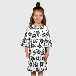 Платье клеш для девочки Акварельные панды паттерн, цвет: 3D-принт — фото 2