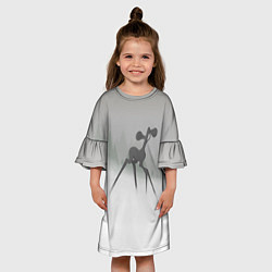 Платье клеш для девочки Сиренеголовый олень, цвет: 3D-принт — фото 2
