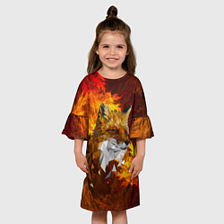 Платье клеш для девочки Огненный Лис, цвет: 3D-принт — фото 2
