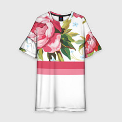 Платье клеш для девочки Нежные Розы, цвет: 3D-принт
