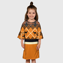 Платье клеш для девочки Африканский Мотив, цвет: 3D-принт — фото 2