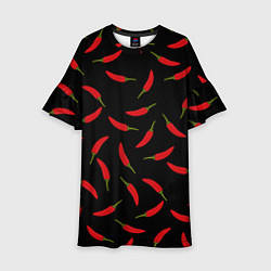 Платье клеш для девочки Chili peppers, цвет: 3D-принт