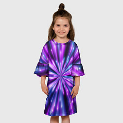 Платье клеш для девочки Неоновые стрелы, цвет: 3D-принт — фото 2