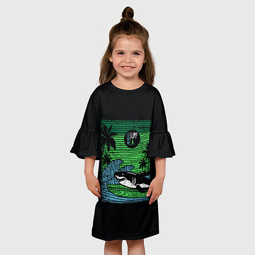 Детское платье Surf shark / 3D-принт – фото 3