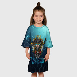 Платье клеш для девочки Valheim Neon Samurai, цвет: 3D-принт — фото 2