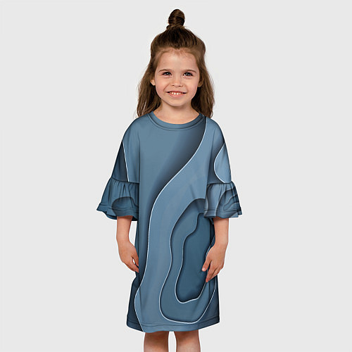 Детское платье Абстракция бумажные волны / 3D-принт – фото 3