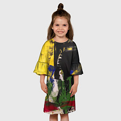 Платье клеш для девочки Мазок художника!, цвет: 3D-принт — фото 2