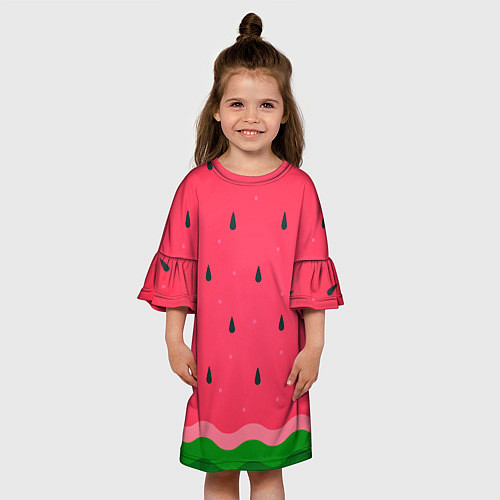 Детское платье Текстура арбуза / 3D-принт – фото 3