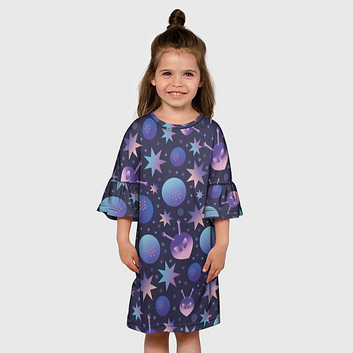 Детское платье Космический микс / 3D-принт – фото 3