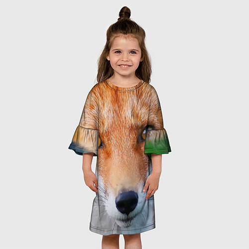 Детское платье Крупно мордочка лисы / 3D-принт – фото 3
