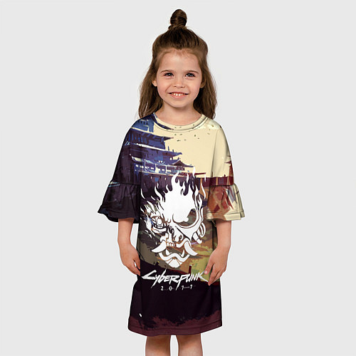 Детское платье CYBERPUNK 2077 CITY / 3D-принт – фото 3