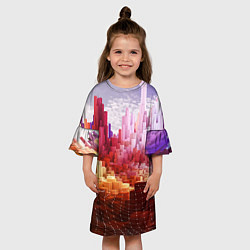 Платье клеш для девочки Симуляция города, цвет: 3D-принт — фото 2