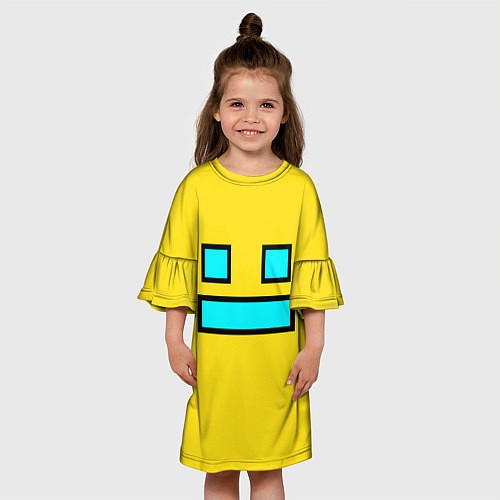 Детское платье Geometry Dash Smile / 3D-принт – фото 3